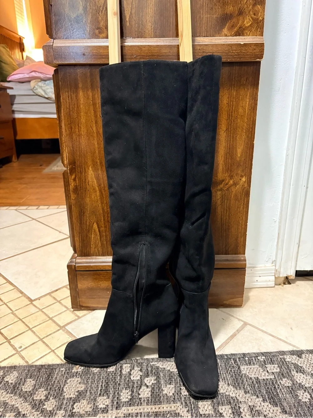 Nine West Black Over-the-Knee Suede Boots
